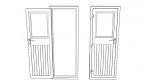 Судовая деревянная дверь. Чертёж. Ship wooden door A. Drawings.