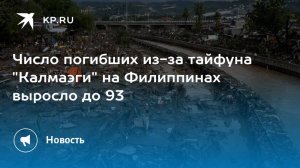 Число погибших из-за тайфуна «Калмаэги» на Филиппинах возросло до 93