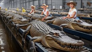Как выращивают миллионы крокодилов ради мяса и кожи - Технология сбора урожая на Крокодиловой ферме