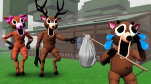 Оленёнок покидает дом в «99 ночей в лесу» Анимация Роблокс