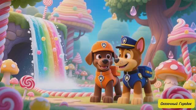 Щенячий патруль в волшебном сладком мире 🍭🍫🍬Скай, Гончик Чейз, Маршал, Зума  🐶
