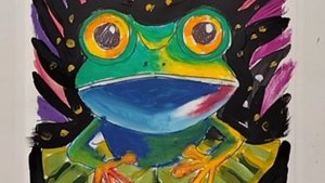 Поэтапное рисование лягушки.