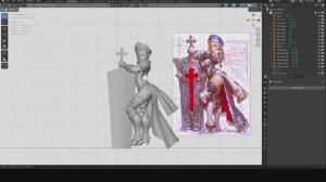 Аниме мечница танк паладин для печати  - Blender - подставка для телефона #2