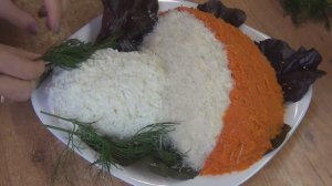 Салат ＂Гриб＂ - праздничное оформление вкусного салата.