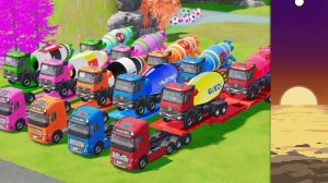 Мультики для детей про яркие грузовые машинки Бетономешалки. Мультики малышам про большие машинки