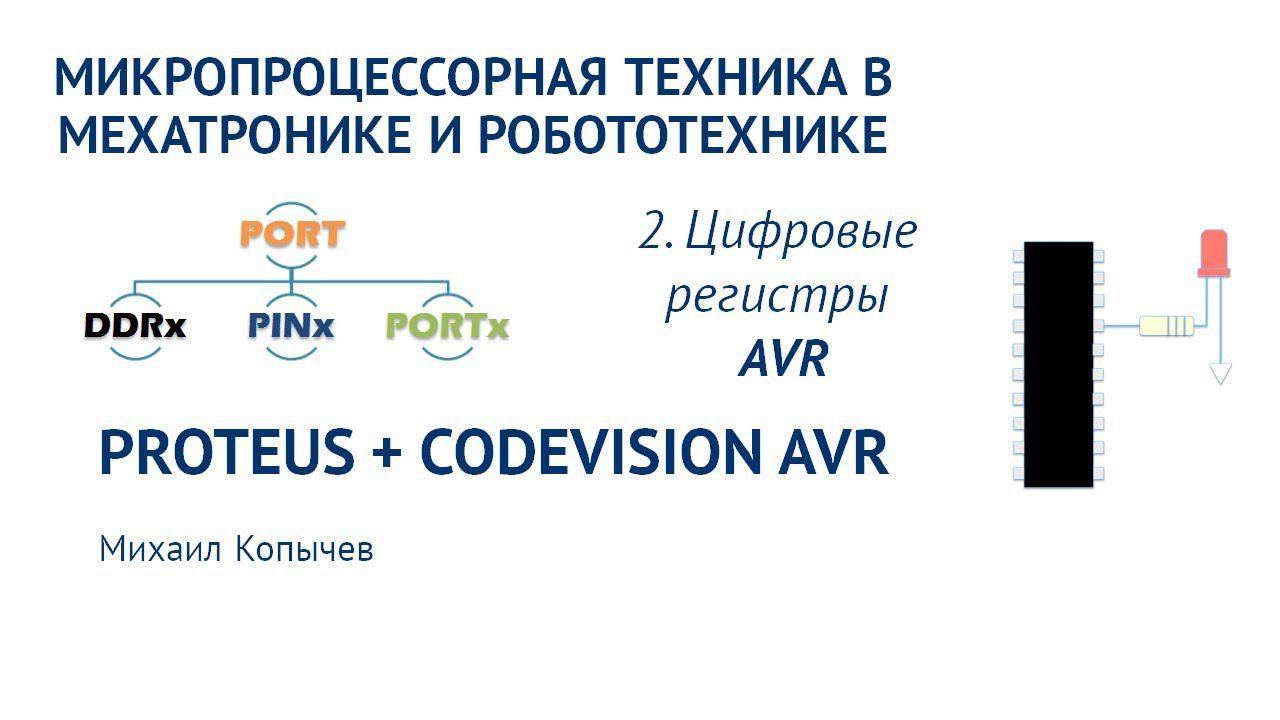 Л.2. Цифровые регистры портов ввода_вывода AVR (DDRx, PORTx, PINx)