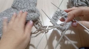 Смещённая резинка для носков спицами