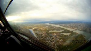 Новосибирск Посадка из кабины Ту-134 .