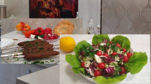 Люля Кебаб. Салат с моцареллой и овощами. Просто, вкусно...🤗
