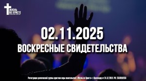 ЕЖЕНЕДЕЛЬНЫЕ СВИДЕТЕЛЬСТВА | КРАСНОДАР | 02.11.2025
