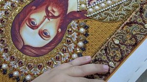 КАК ВЫШИТЬ ФОН ИКОНЫ. РАБОТАЕМ С ЗОЛОТОЙ НИТЬЮ, БИСЕРОМ, ХРУСТАЛЁМ