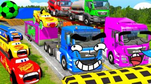 Мультики про машинки! Большие машины! Тяжелые грузовики! Машинки летают и прыгают Мультики для детей