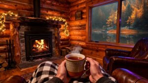 Уютный вечер в тайге: 4K  Камин и чай (POV) | Cozy Taiga Cabin | Fireplace Ambience | Relax/Sleep