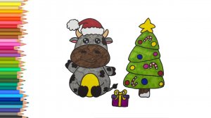 Как нарисовать Бычка на Новый год🙂