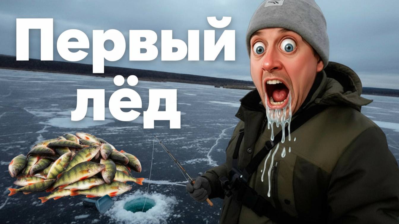 Первый лёд. Зимняя рыбалка. Рыбалка на окуня. fishing
