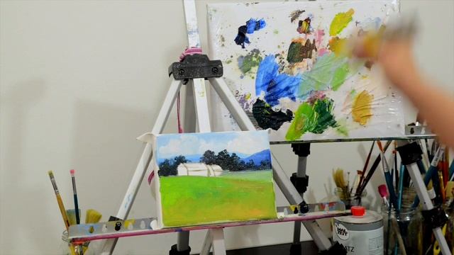 №1 Пейзажные этюды маслом. 3 цвета + белила. Работа с ограниченной палитрой смотреть онлайн