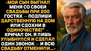 На свадьбе моего сына он выгнал меня за то, что я отказался отдать ему свой дом, и тогда я…
