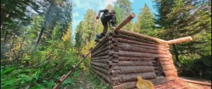 СТРОЮ ИЗБУ (ЗИМОВЬЕ) В ТАЙГЕ. ПОПАЛ В СИЛЬНУЮ ГРОЗУ. ДИКАЯ УТКА ПО ОХОТНИЧЬИ.