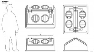Световой люк A2. Чертёж. Deck hatch A2. Drawings.
