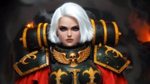 Warhammer 40,000 | Speedpaint: Сестра Битвы с фотошопом, нейросетью и Металлом