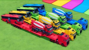 Катаемся на крутых разноцветных машинках и грузовиках из мультиков для детей №4