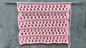 Простые горизонтальные  ажурные дорожки спицами для вязания джемперов, палантинов