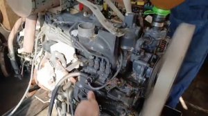 Запуск дизельного двигателя KUBOTA V2203 со спецтехники