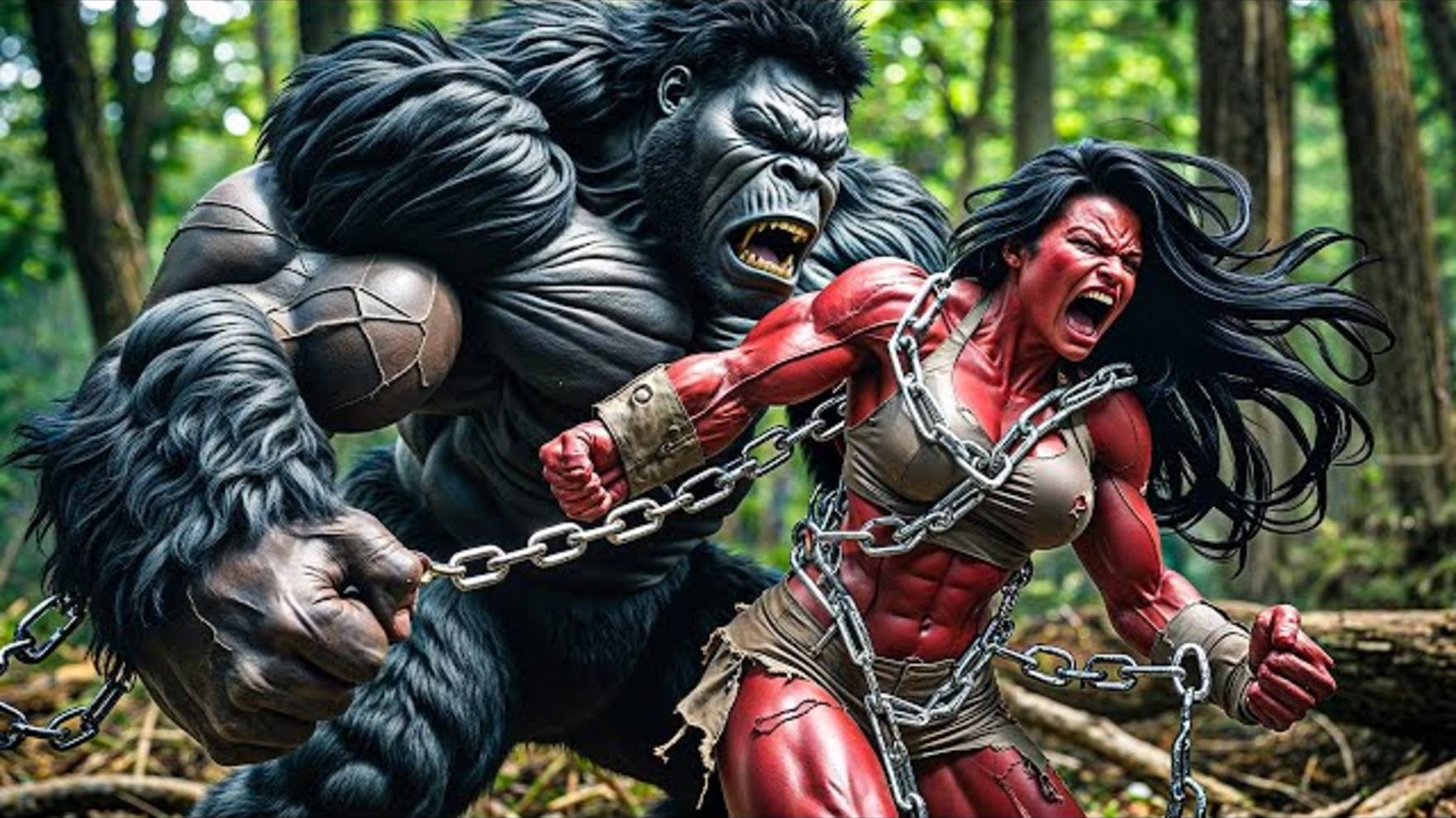 Кинг-Конг против Красной Женщины-Халк смотреть онлайн
