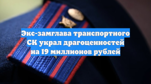 Экс-замглава транспортного СК украл драгоценностей на 19 миллионов рублей