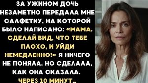 ИСТОРИЯ ИЗ ЖИЗНИ/Мама, сделай вид, что тебе плохо и уйди немедленно,- сказала дочь за ужином