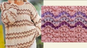 518 АЖУРНЫЙ ВОЛНИСТЫЙ УЗОР СПИЦАМИ Вязание Узоры спицами