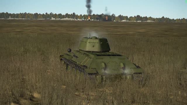 Т-34 ведёт борьбу с тремя танками Pz.Kpfw. IV (Ил-2 Штурмовик)