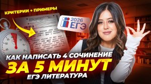 Как написать 4 сочинение на ЕГЭ по Литературе за 5 минут: подробный разбор I Умскул