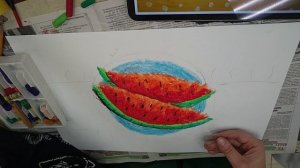 Рисуем с детьми восковыми мелками урок