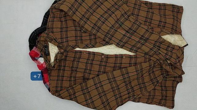 Рубашки мужские фланель на мех подкладе  секонд оптом 1 пак