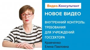 Внутренний контроль: требования для учреждений госсектора | Смотрите семинар на Видео.Консультант