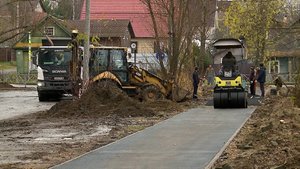 (Рыбинск-40) РЕМОНТ ТРОТУАРОВ ЗАВЕРШАЕТСЯ