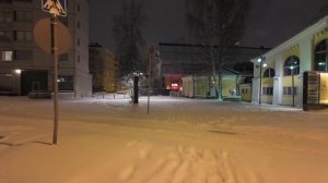 Ночная снежная прогулка по центру Хельсинки (Финляндия февраль 2025)