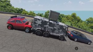 Эпические прыжки и крушение монстр-траков на высокой скорости в BeamNG Drive