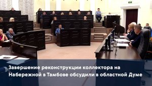 Завершение реконструкции коллектора на Набережной в Тамбове обсудили в областной Думе