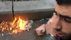 поджигаем пух