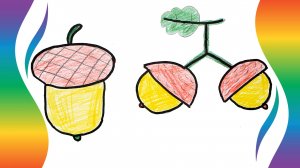 Рисуем несколько желудей - Рисунки для детей