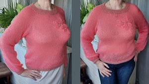 Джемпер - паутинка "Барби" спицами!!🤩🤩🤩