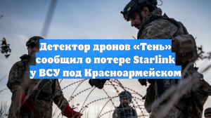 Детектор дронов «Тень» сообщил о потере Starlink у ВСУ под Красноармейском