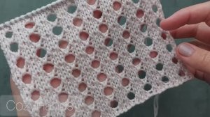 Красивая крупная сеточка спицами 💥 Простой узор для вязания джемпера, кардигана, топа