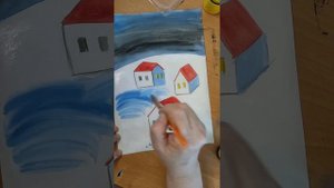 Деревенский пейзаж ( закрашивание)