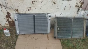 Ставим паяный  радиатор на газель с алюминиевыми бочками.