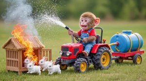 Мультики для детей, обезьянка спасает домик, мультфильм детям/мультики