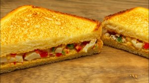 Тосты с салатом! Очень вкусная закуска для семейного обеда!