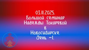 03.11.2025. Большой семинар Надежды Токаревой в Новосибирске. д.-1.